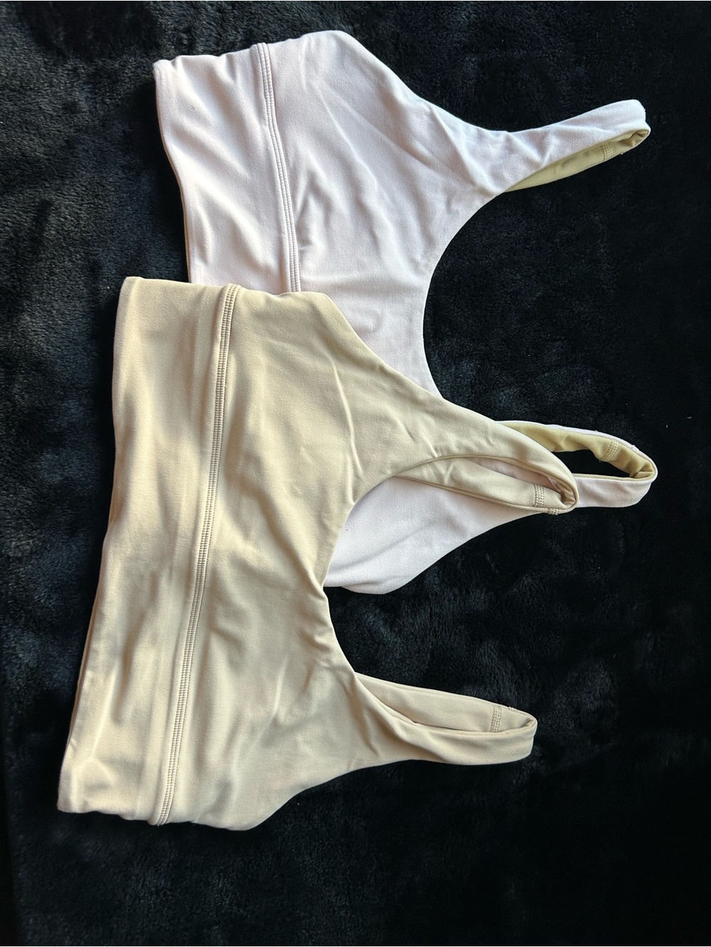 Lululemon Seamless Scoop-Back Crop Bralette - Nude & White